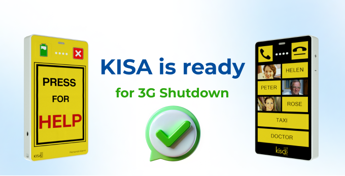 KISA devices are ready for 3G shutdown with large checkmark symbolising that they are 4G ready